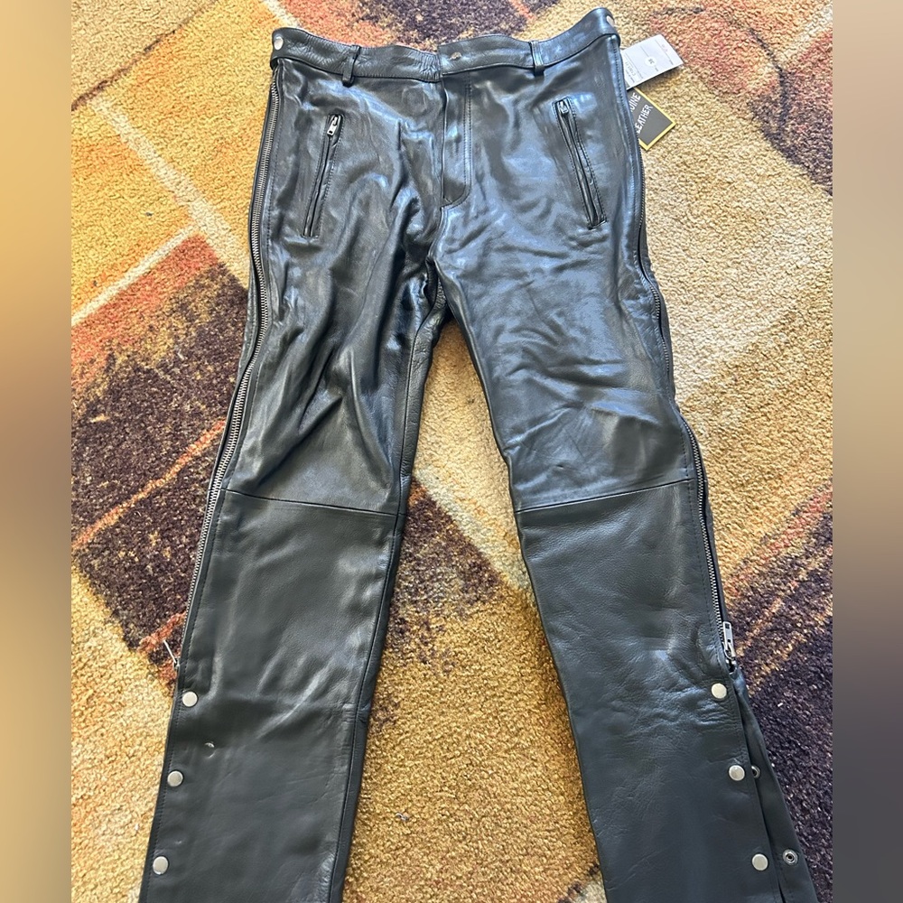 Men's Black Leather Pants